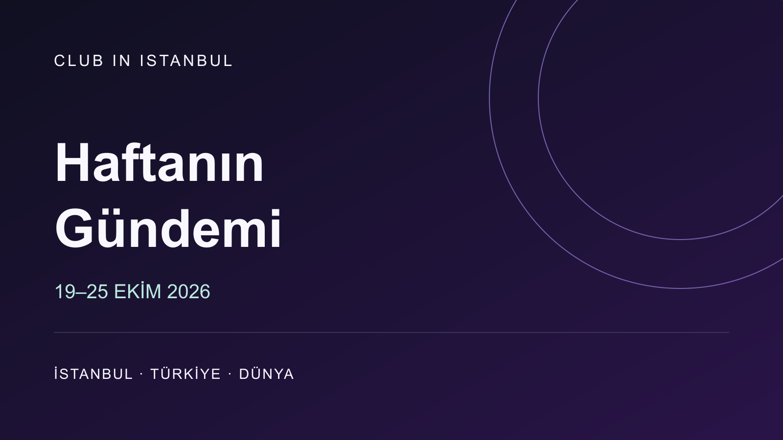 Haftanın Gündemi: 19–25 Ekim 2026